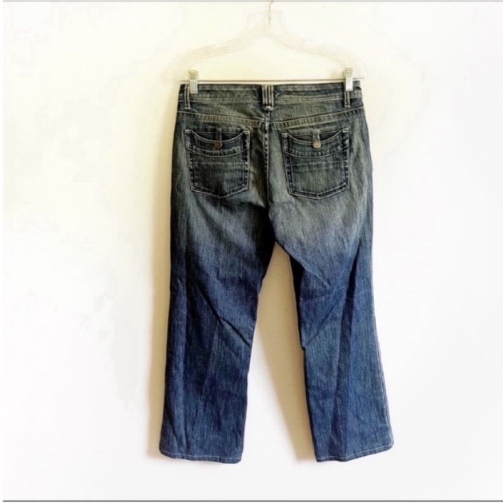 White House Black Market Blanc jeans blue bootcut floral fading - Picture 7 of 8